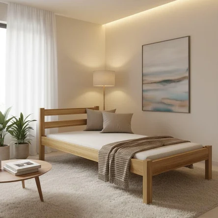 Скандинавский Минимализм: Кровать из массива дуба