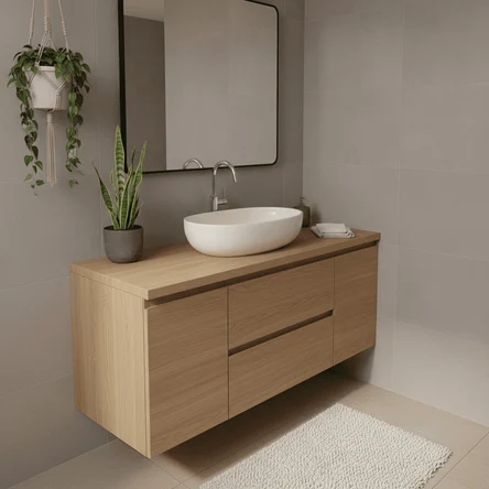 Элегантность и натуральность: Подвесная тумба из ясеня